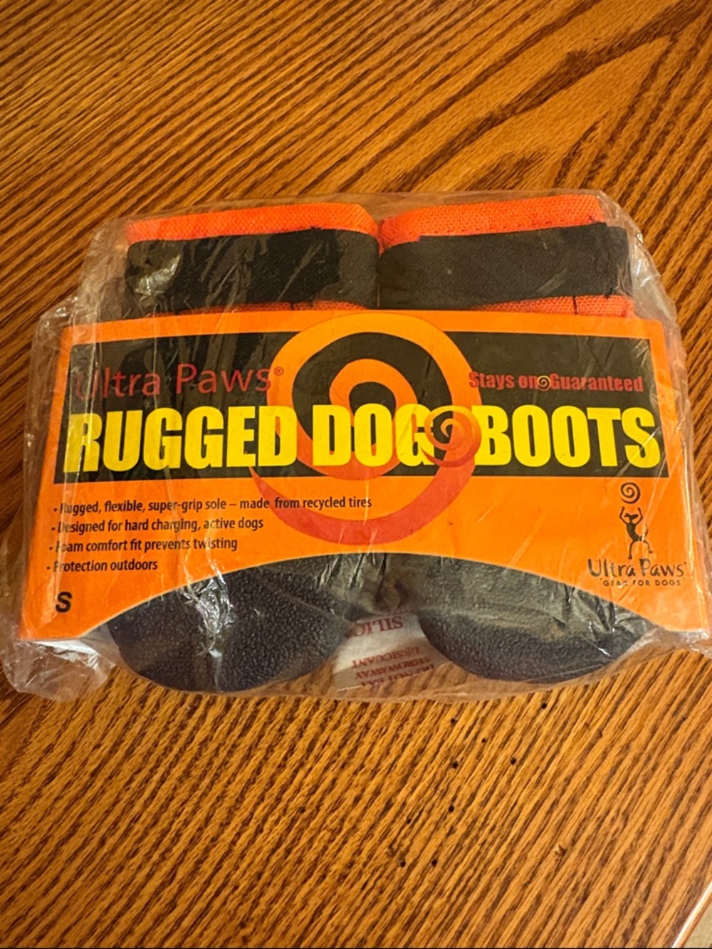 NWT Ultra Paws Rugged Dog Boots Size Small in Orange and Black